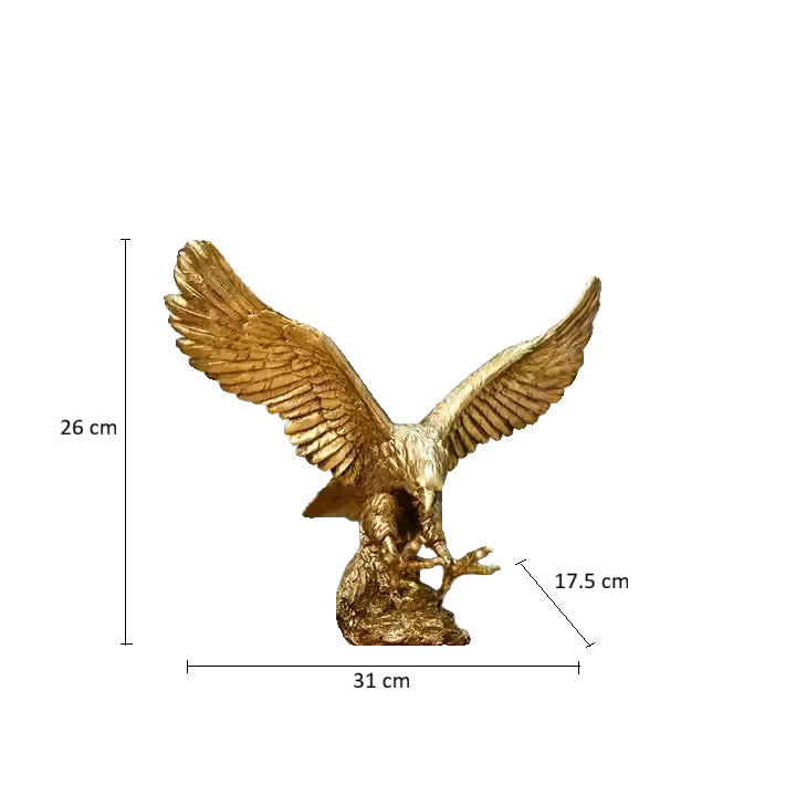 Hunting Eagle Sculpture Medium - Gold - Image 4