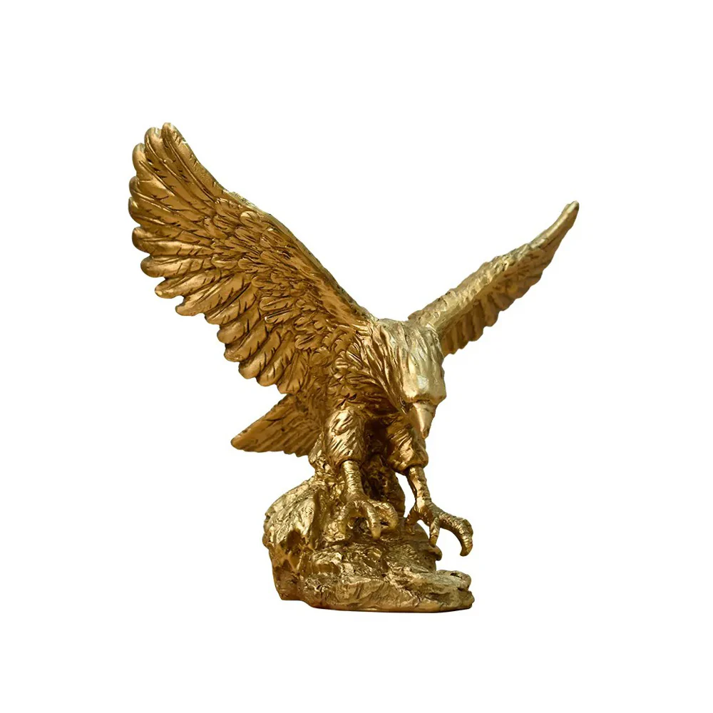 Hunting Eagle Sculpture Small - Gold - Image 3