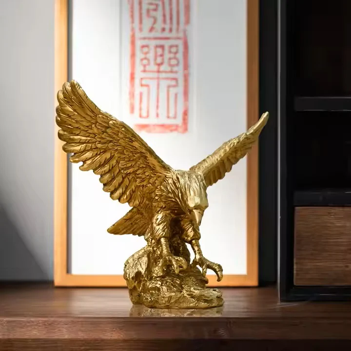 Hunting Eagle Sculpture Small - Gold - Image 5