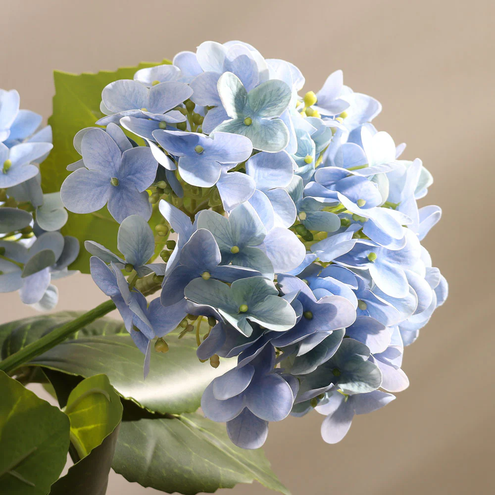Hydrangea Artificial Potted Plant Small - Blue - Image 5