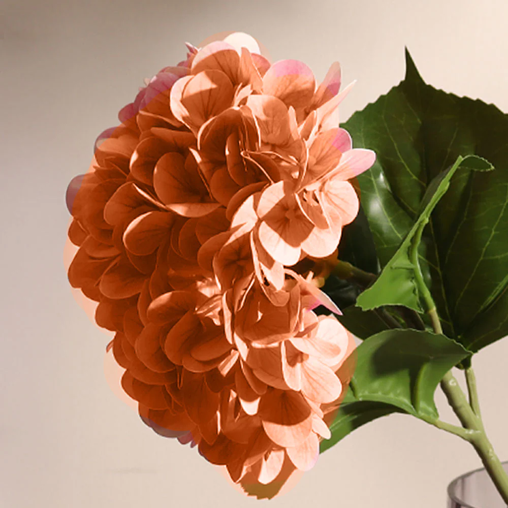 Hydrangea Faux Stem - Orange - Image 6