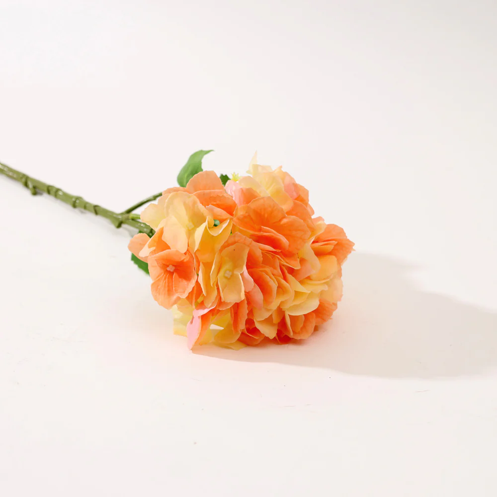 Hydrangea Faux Stem - Tangerine - Image 3