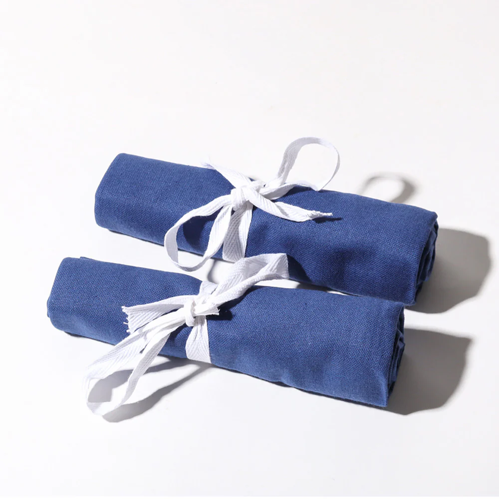 Hygge Cotton Kitchen Towels, Set of 2 - Blue - Image 3