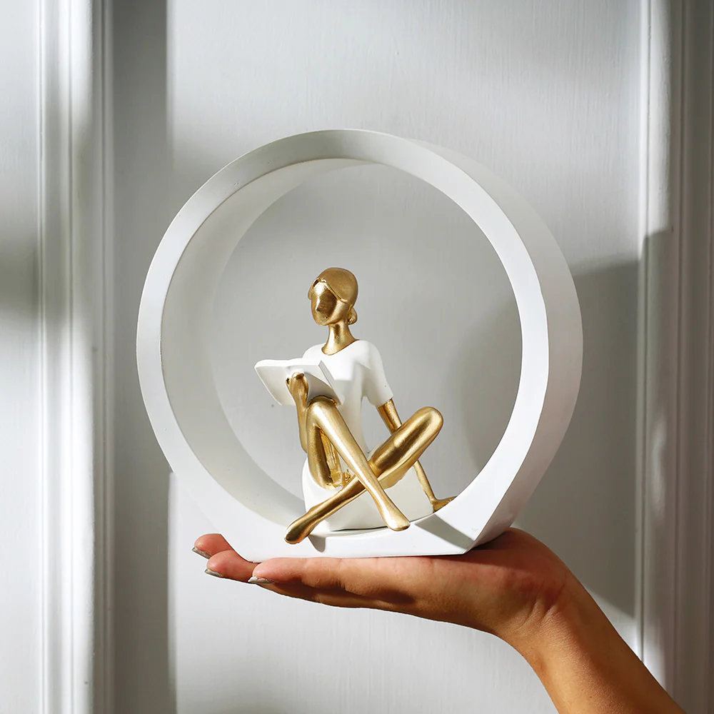 In The Ring Decorative Sculpture - White - Image 2
