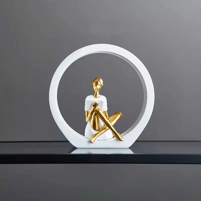 In The Ring Decorative Sculpture - White - Image 4