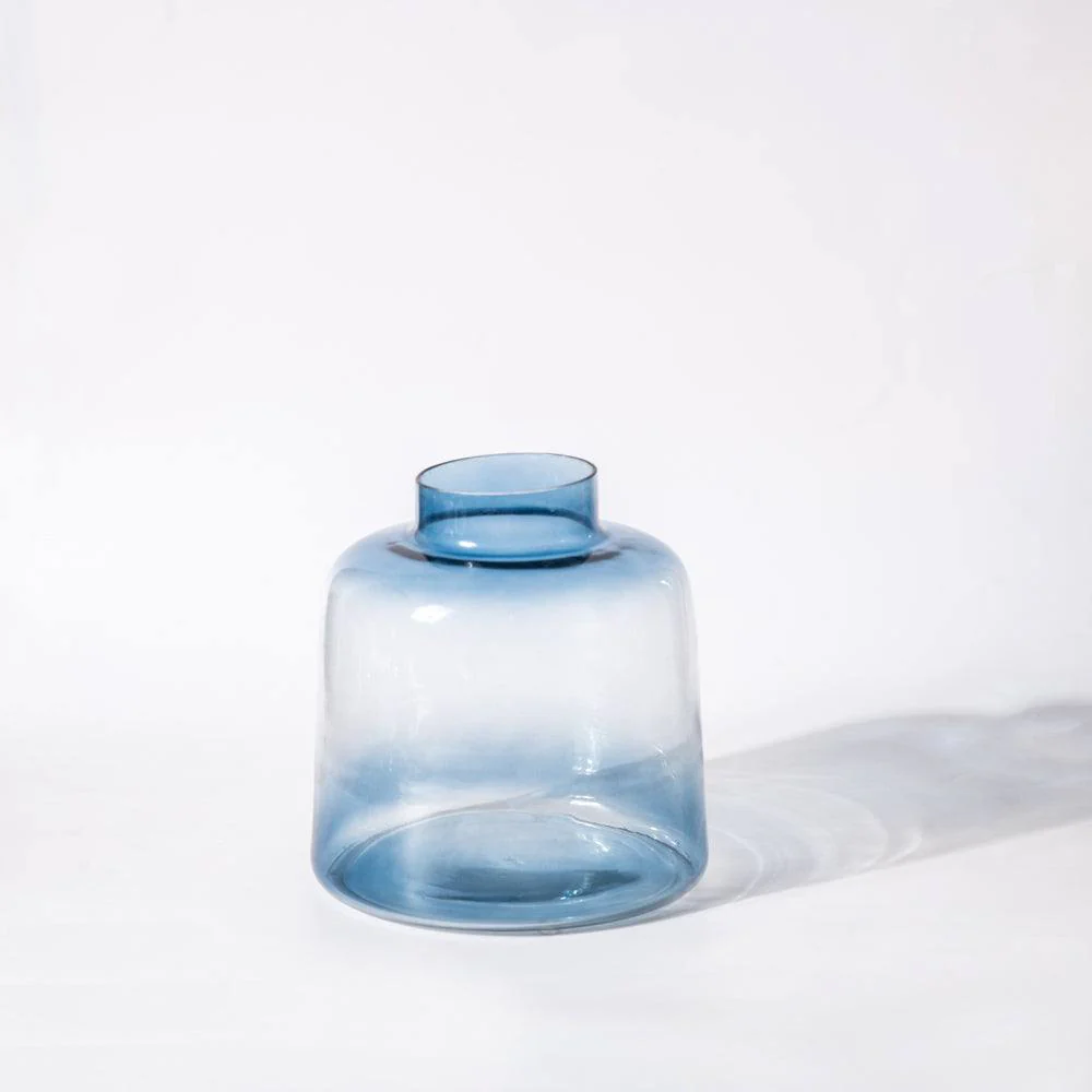 Isla Glass Vase Medium - Shaded Blue - Image 3