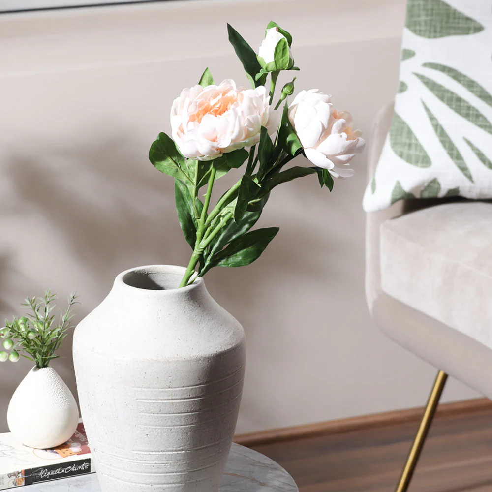 Itoh Peony Faux Stem - Peach Ivory - Image 2