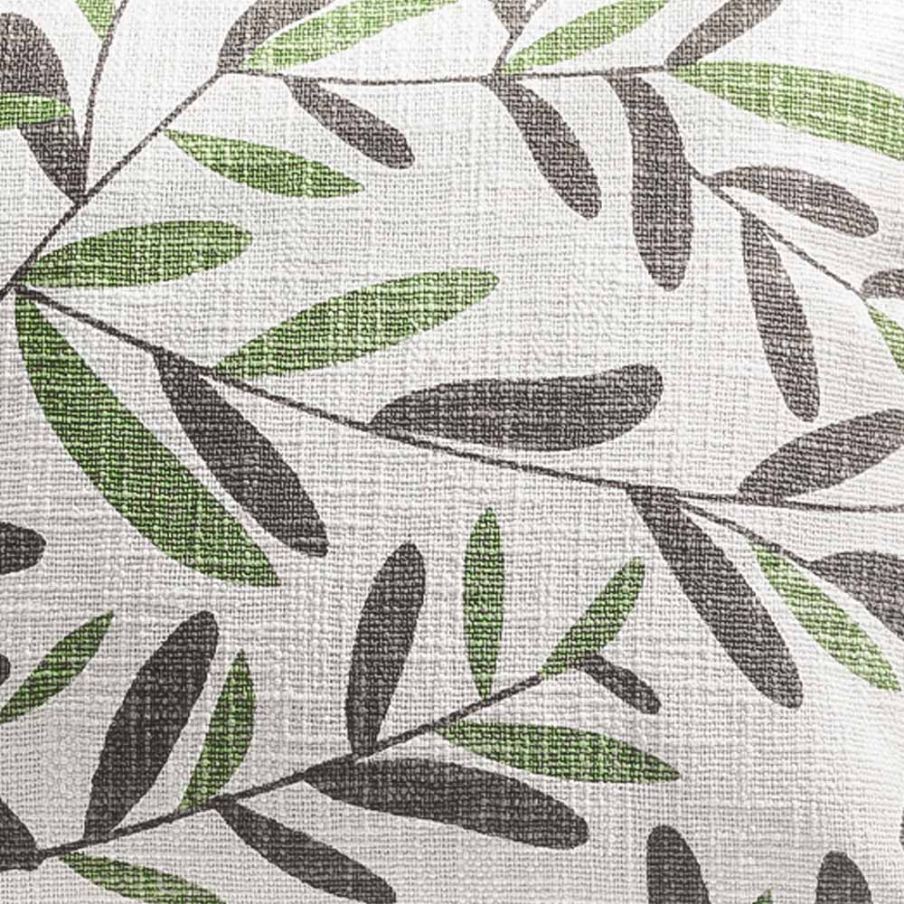 Ivy Printed Cotton Cushion Cover 45x45cm - Green White - Image 5
