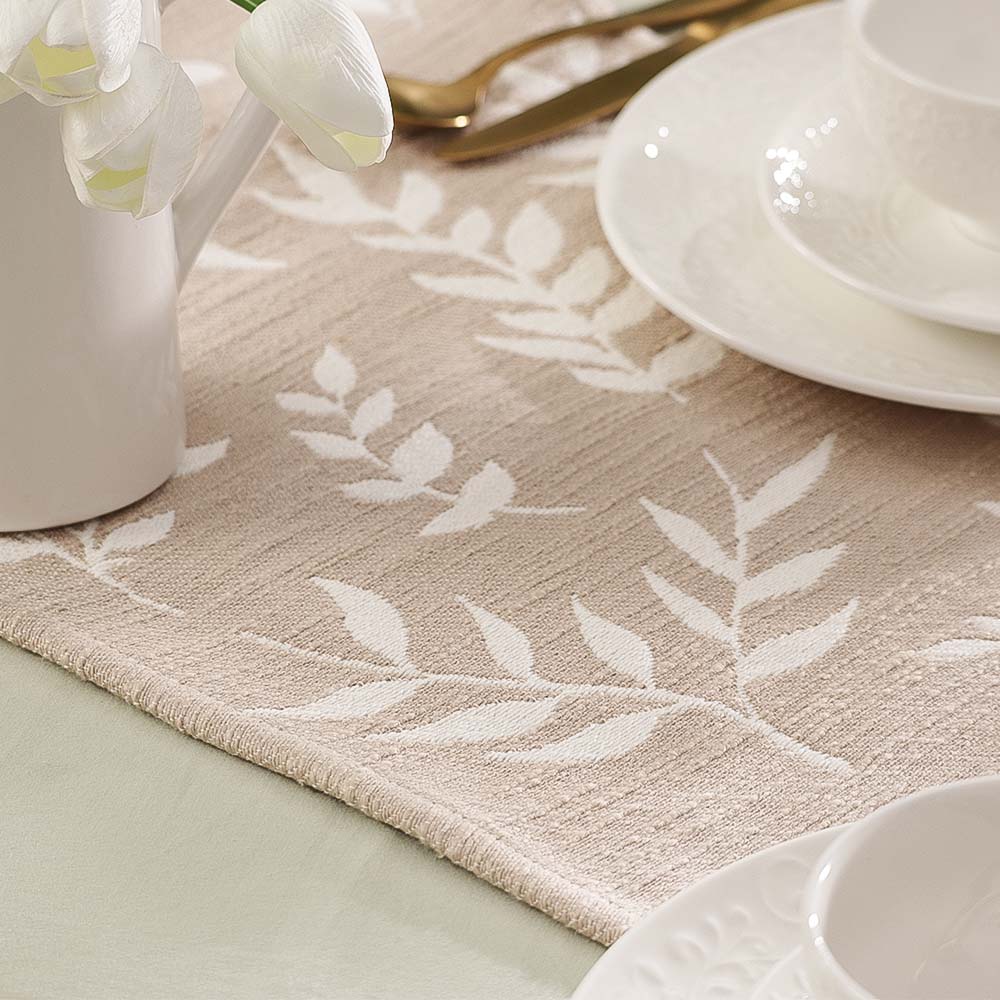 Ivy Vine Table Runner - White Greige - Image 4