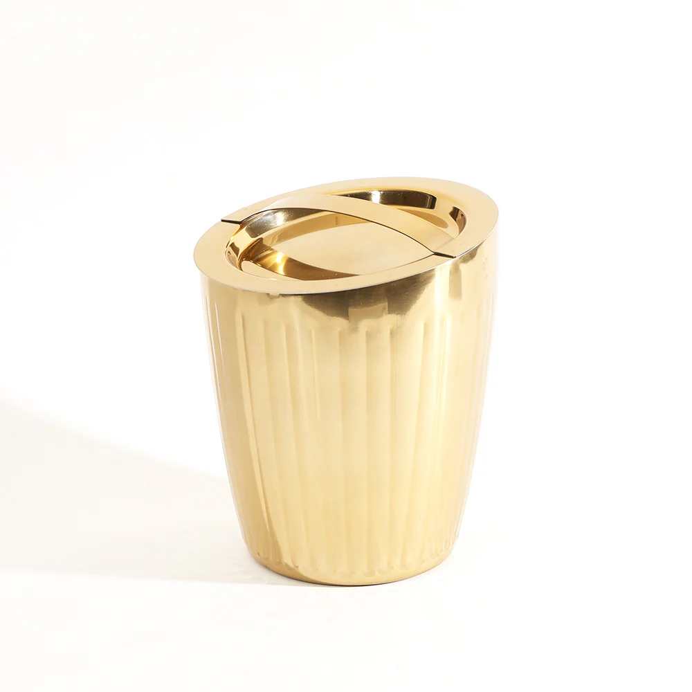 Janus Double-Walled Ice Bucket with Lid - Gold - Image 6