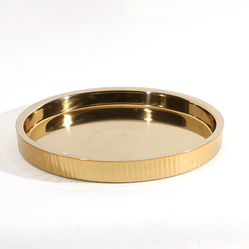 Janus Double-Walled Round Tray Large - Gold - Image 3