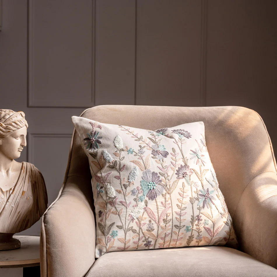 Jardin Embroidered Cushion Cover 45x45cm - Multicolor - Image 2