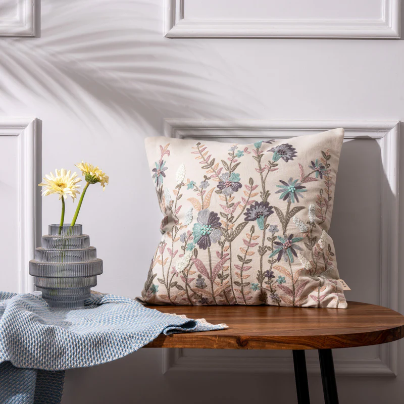 Jardin Embroidered Cushion Cover 45x45cm - Multicolor - Image 4