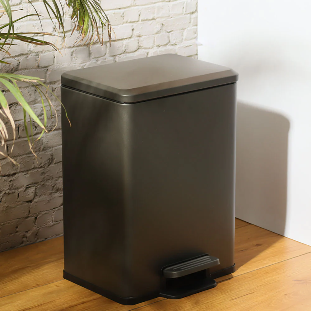 Jasper Rectangular Pedal Bin 12L - Dark Grey - Image 2