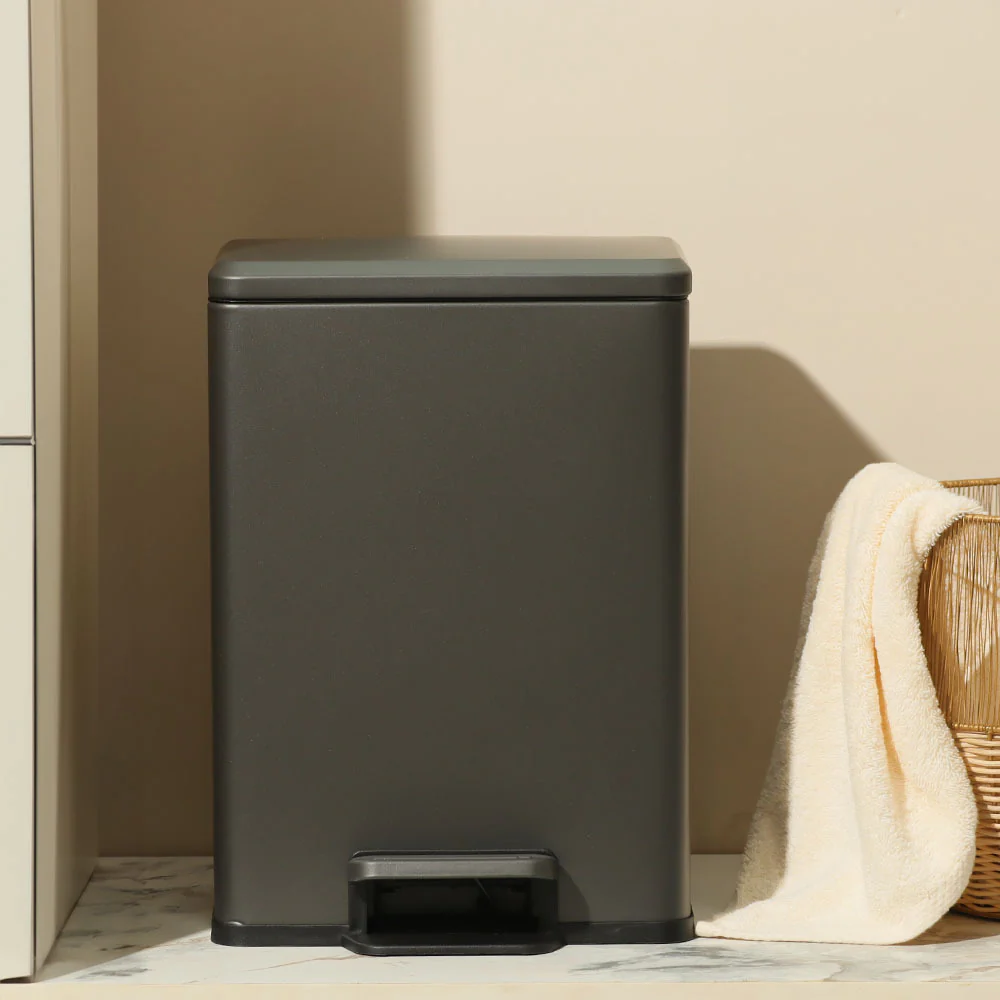 Jasper Rectangular Pedal Bin 12L - Dark Grey - Image 4