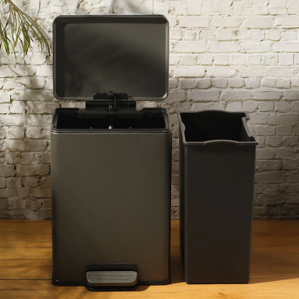Jasper Rectangular Pedal Bin 12L - Dark Grey - Image 5