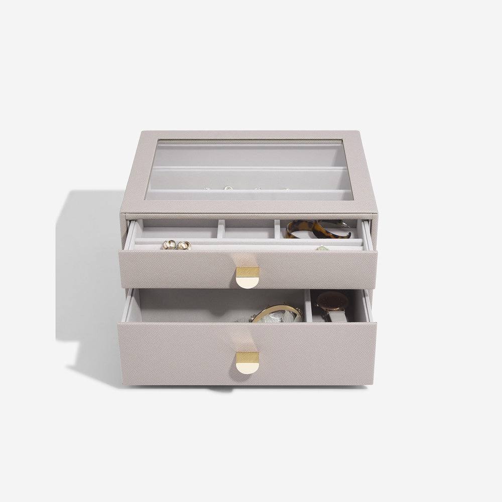 Jewellery Box Double Drawers Medium - Taupe - Image 2