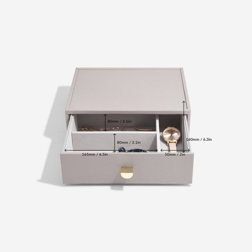 Jewellery Box Double Drawers Medium - Taupe - Image 4