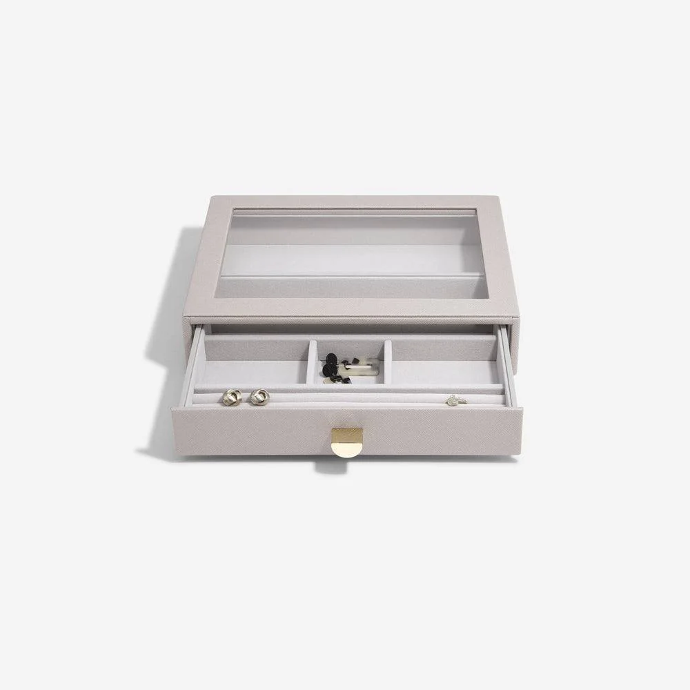 Jewellery Box Double Drawers Medium - Taupe - Image 5