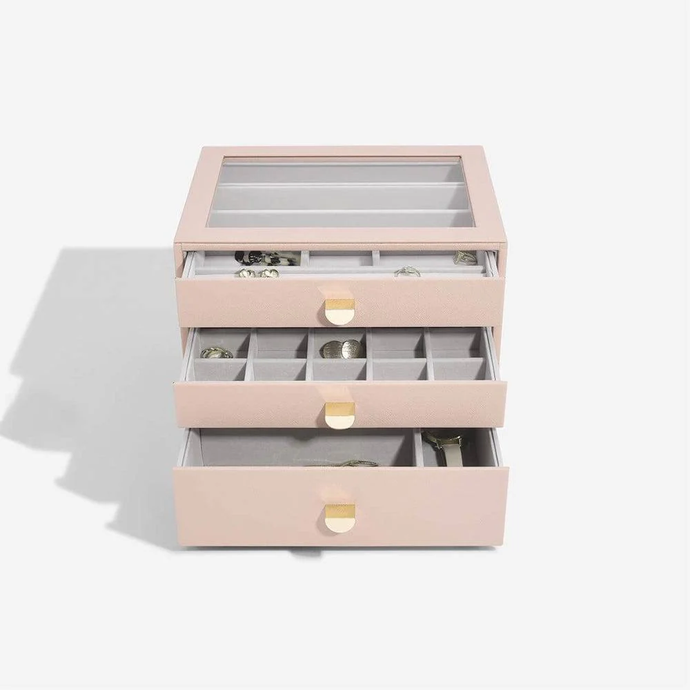 Jewellery Box Triple Drawers Medium - Blush Pink - Image 2