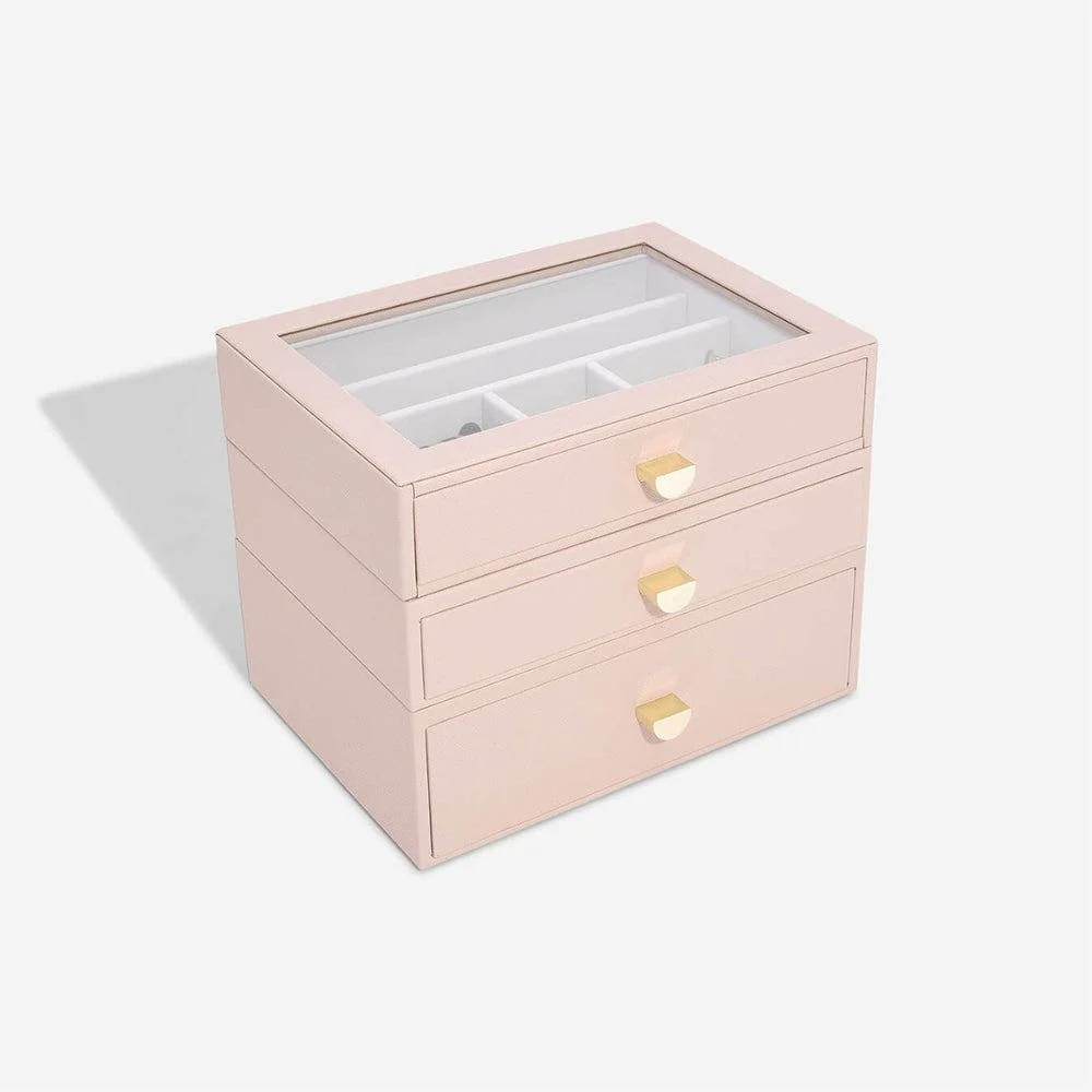 Jewellery Box Triple Drawers Medium - Blush Pink - Image 3
