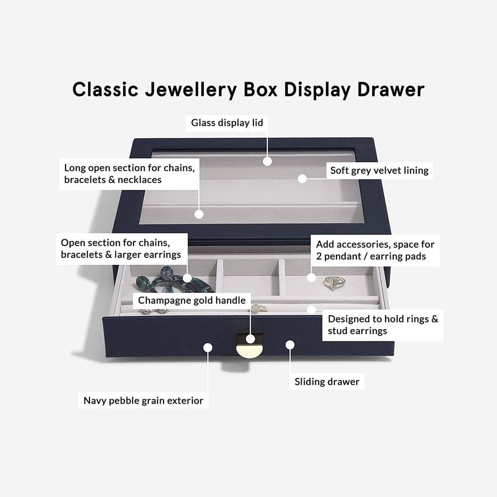 Jewellery Box Triple Drawers Medium - Pebble Navy - Image 8