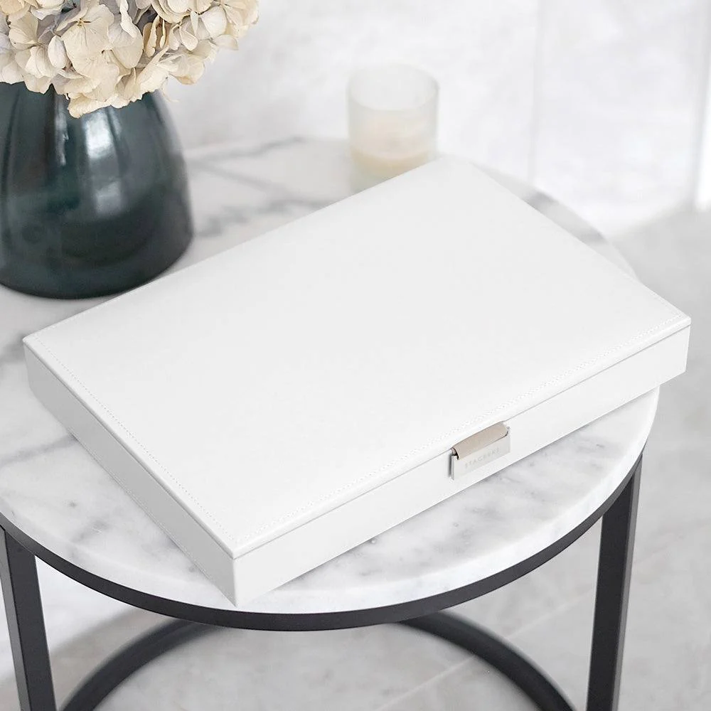 Jewellery Box with Lid Large - White - Image 3