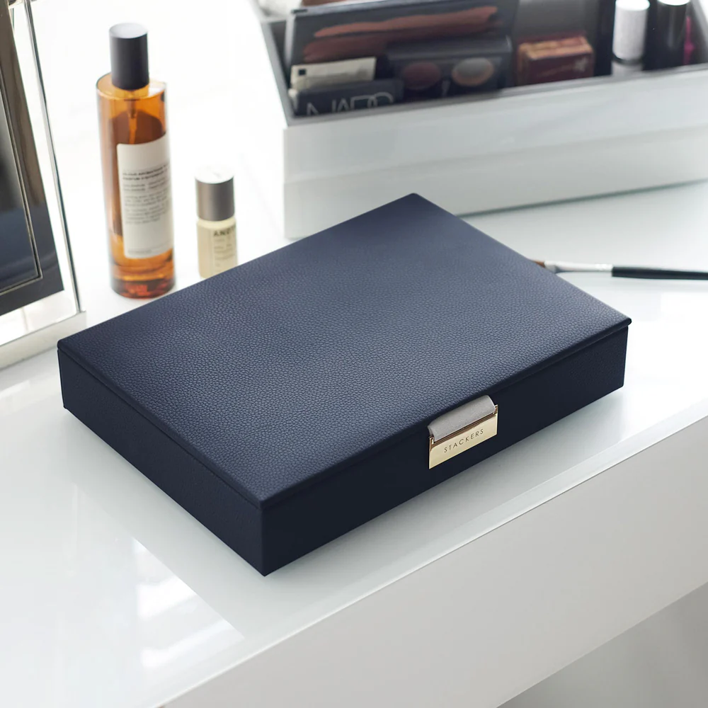 Jewellery Box with Lid Medium - Navy Blue