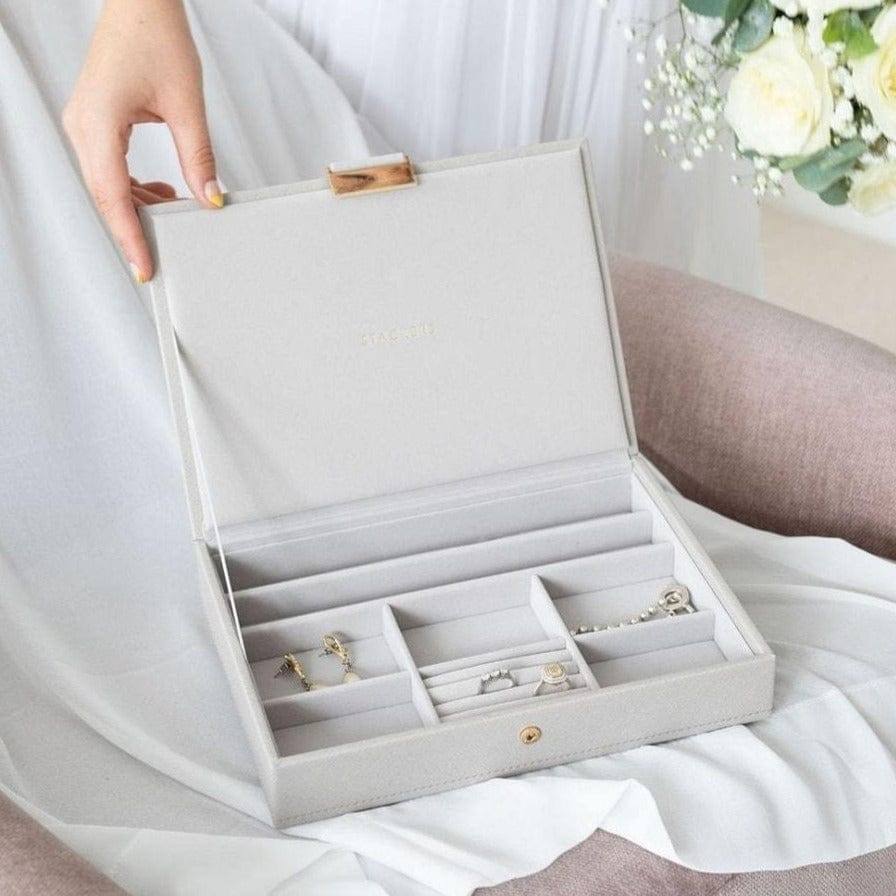 Jewellery Box with Lid Medium - Pebble Grey
