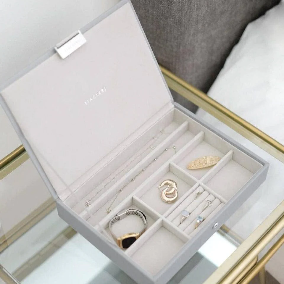 Jewellery Box with Lid Medium - Pebble Grey - Image 3