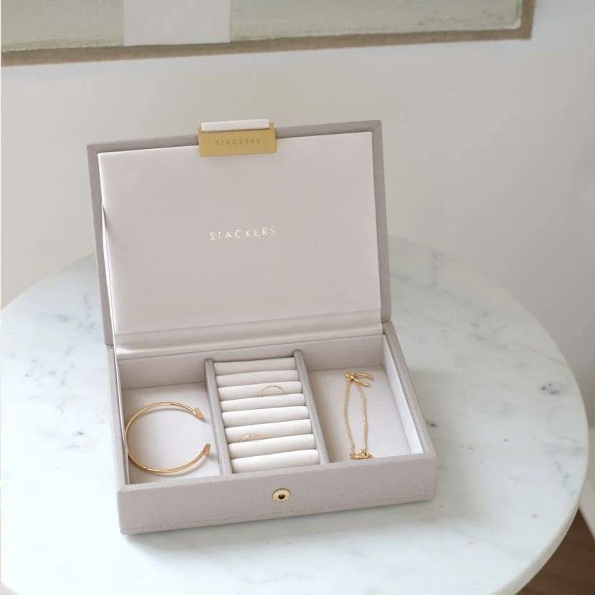 Jewellery Box with Lid Small - Taupe