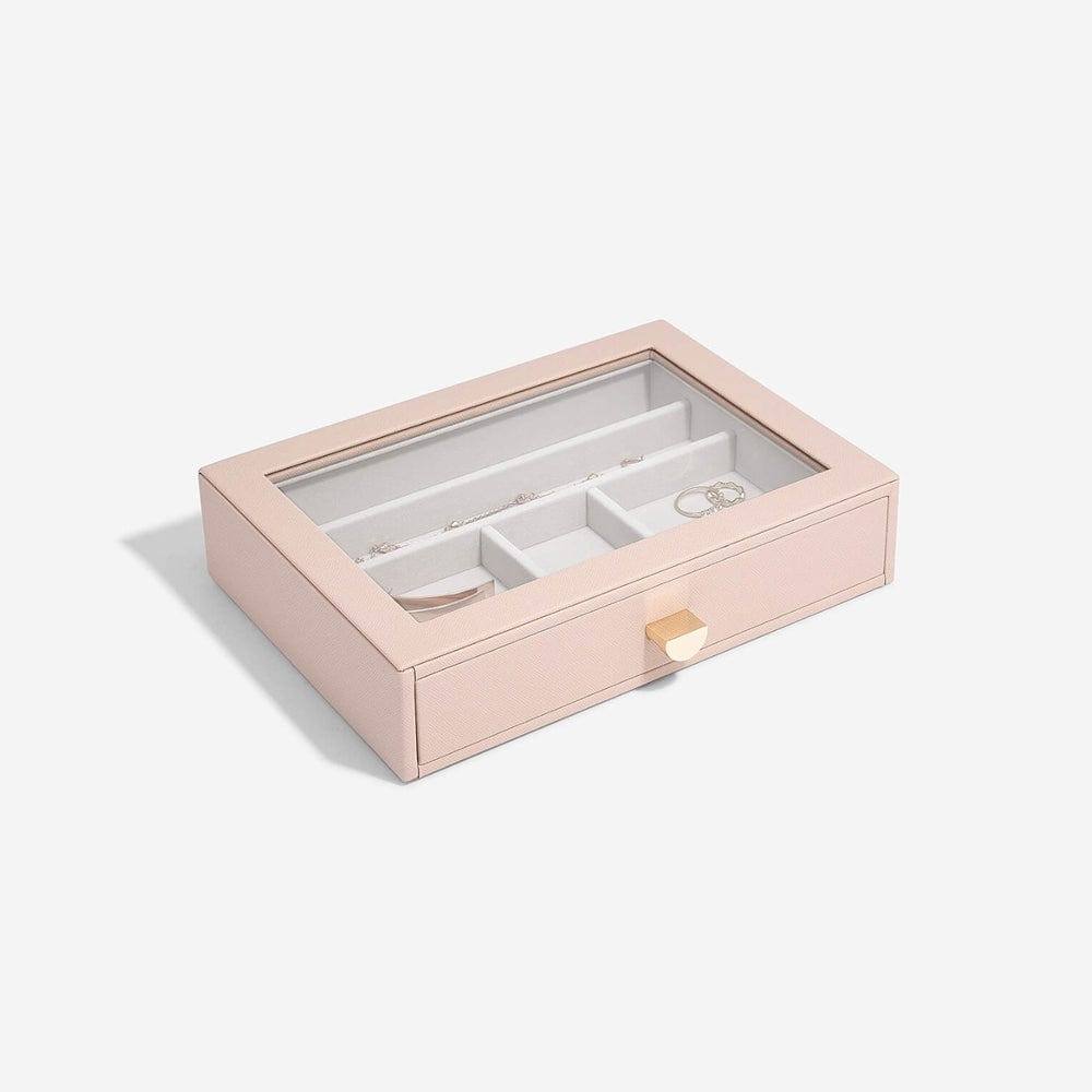 Jewellery Storage Drawer With Glass Window Medium - Blush Pink - Image 4