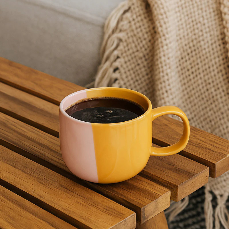 Joy Coffee Mug - Yellow Pink - Image 2