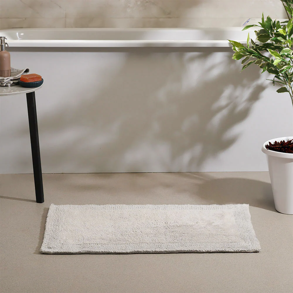 Kai Reversible Tufted Bathmat - Light Grey - Image 5