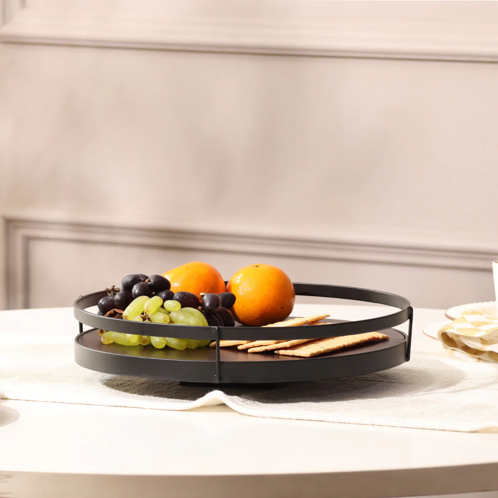 Kena Round Turntable - Brown Black - Image 6