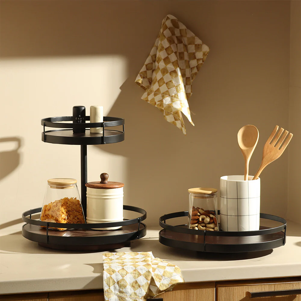 Kena Round Turntable - Brown Black - Image 8