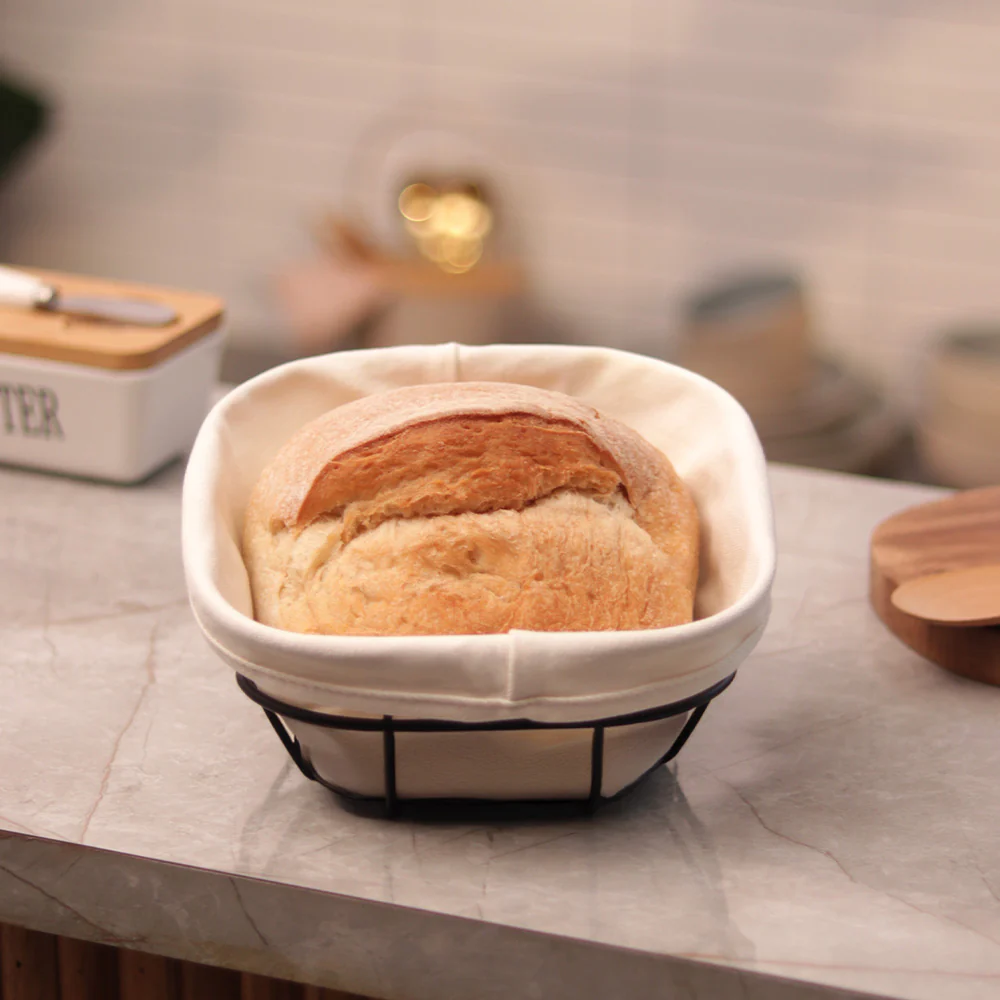 Kile Bread Basket with Lining Small - Black - Image 2