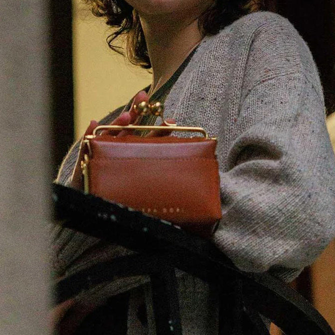 Kisslock Sling Bag Mini - Tan - Image 6