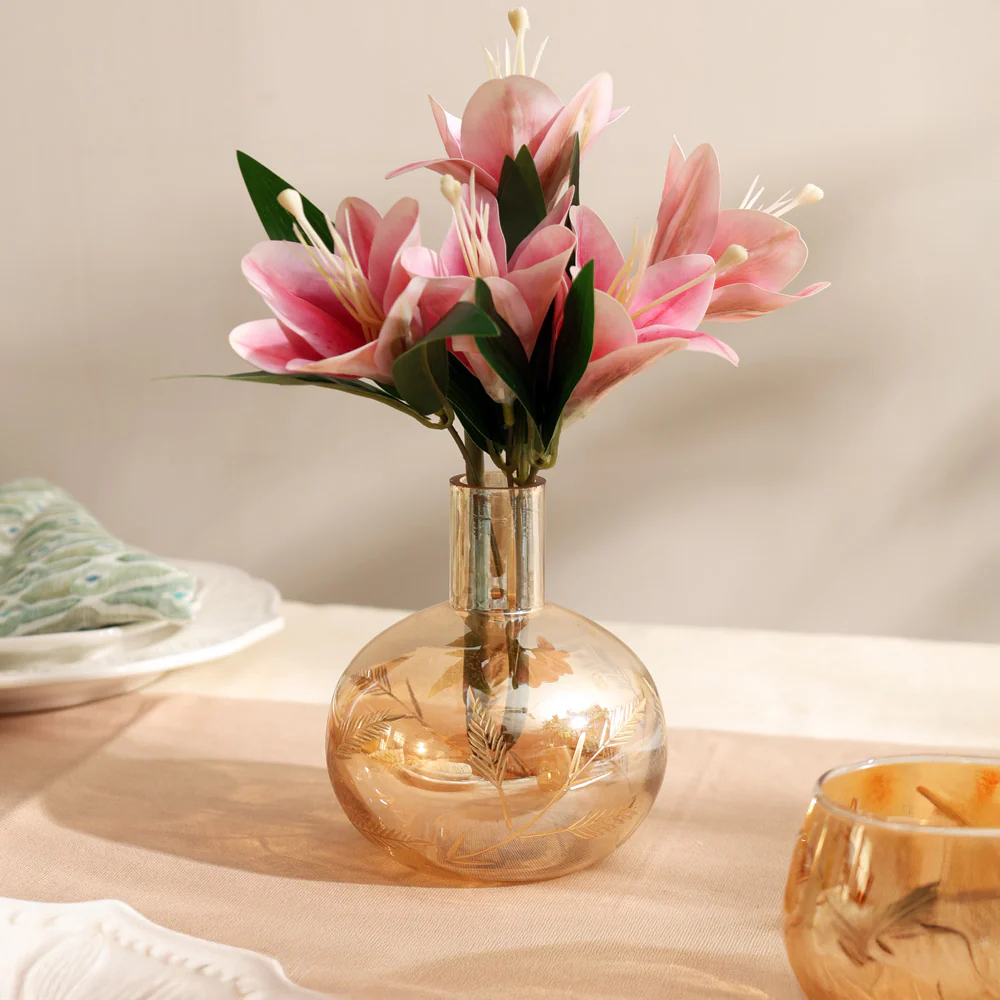 Kline Glass Vase Small - Tinted Gold