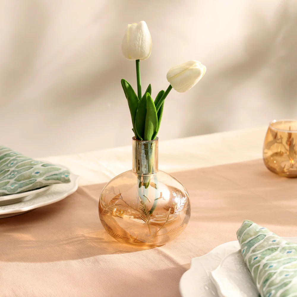 Kline Glass Vase Small - Tinted Gold - Image 2