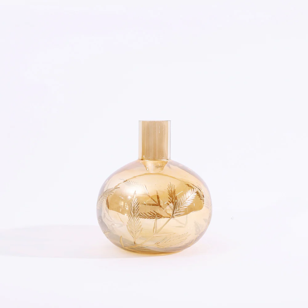 Kline Glass Vase Small - Tinted Gold - Image 4