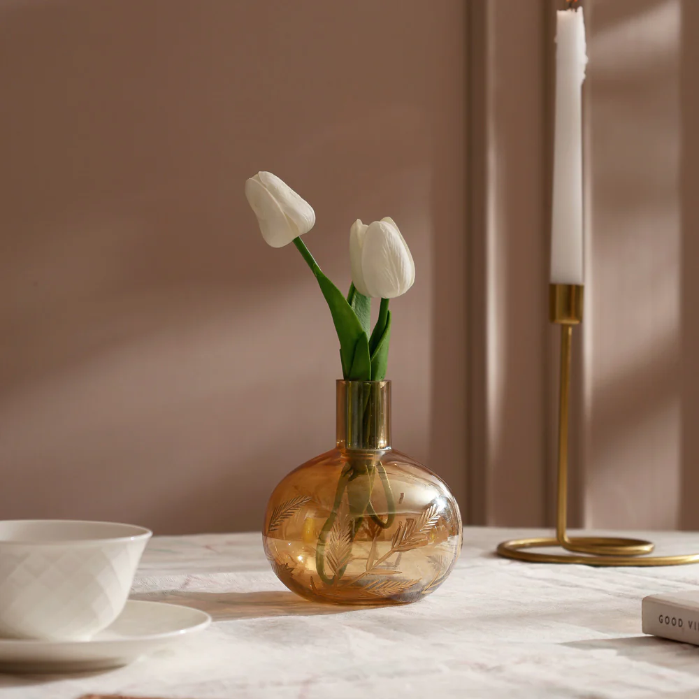 Kline Glass Vase Small - Tinted Gold - Image 5
