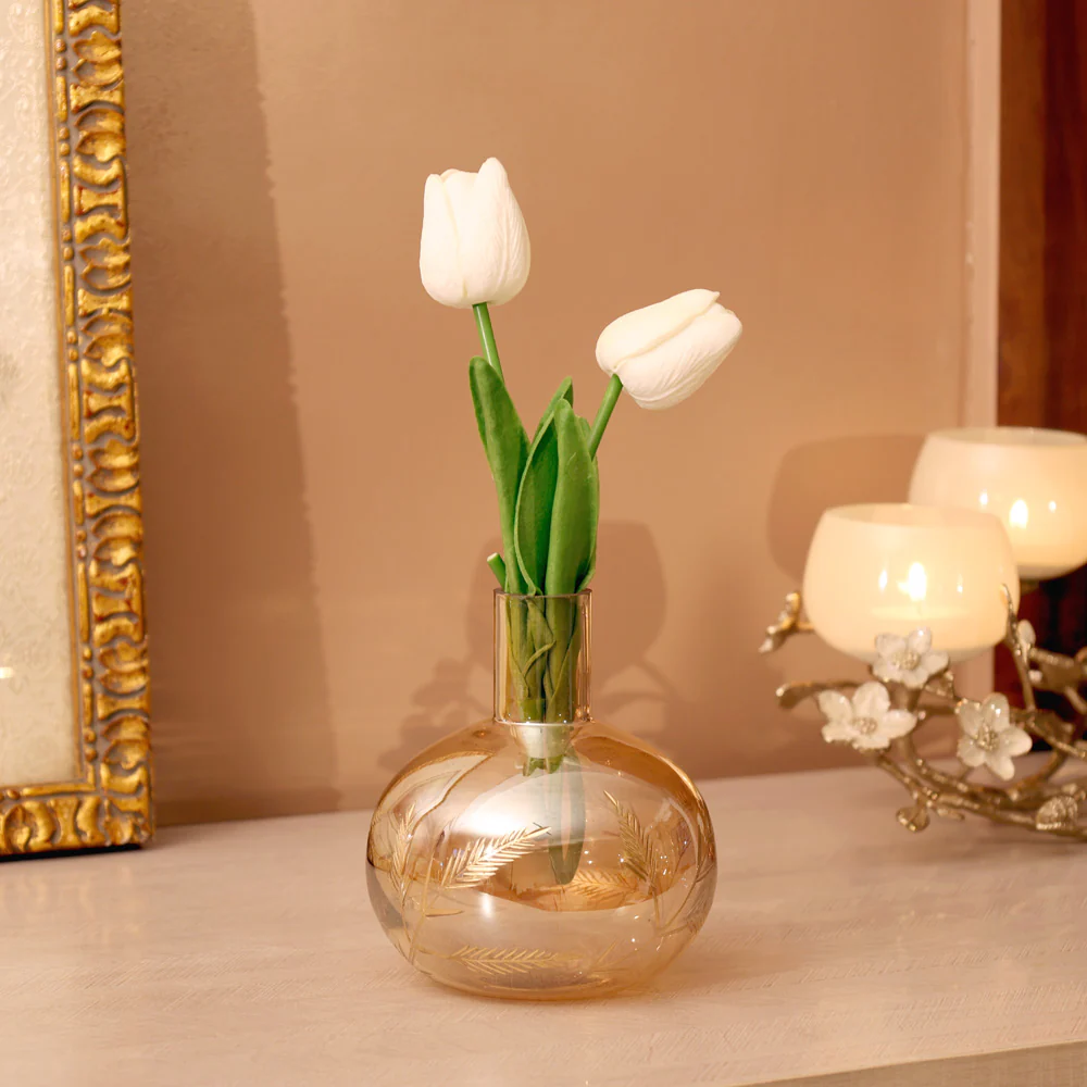 Kline Glass Vase Small - Tinted Gold - Image 8
