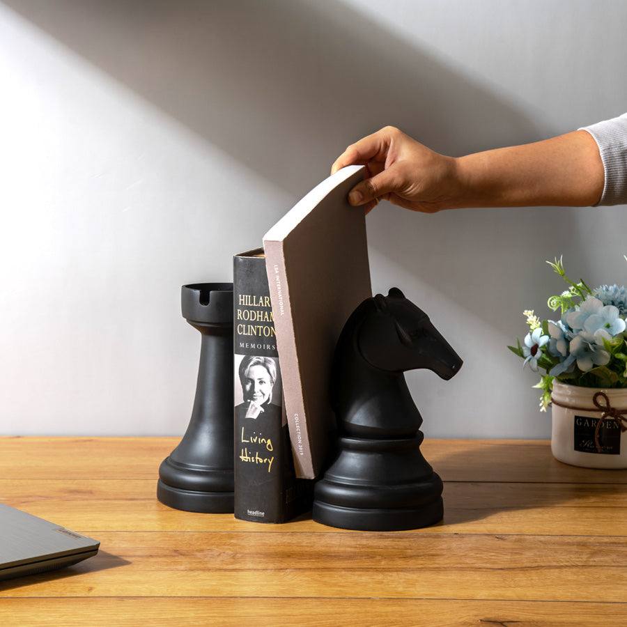 Knight and Rook Bookends - Black - Image 2