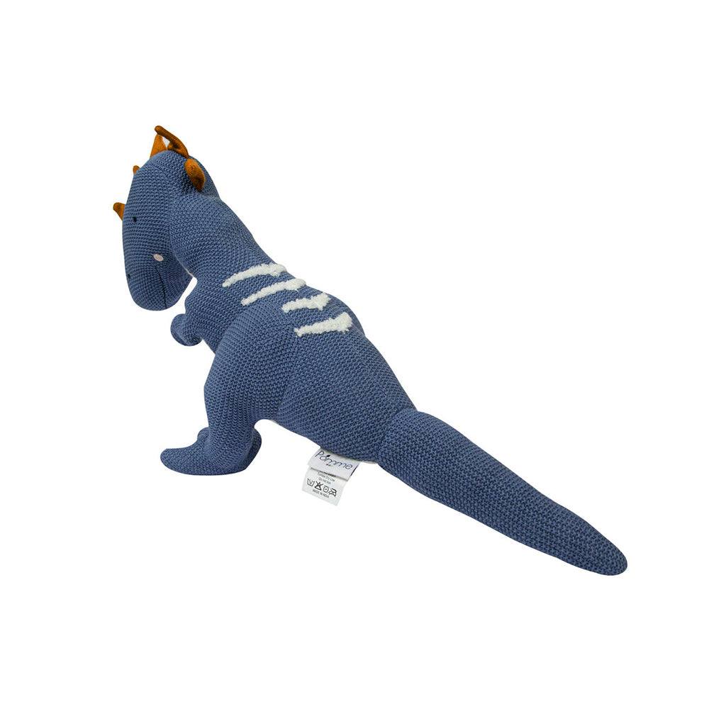 Knitted Soft Toy - Blue Dinosaur - Image 5