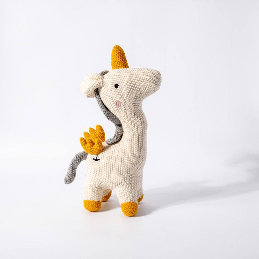 Knitted Soft Toy - Cream Unicorn - Image 3