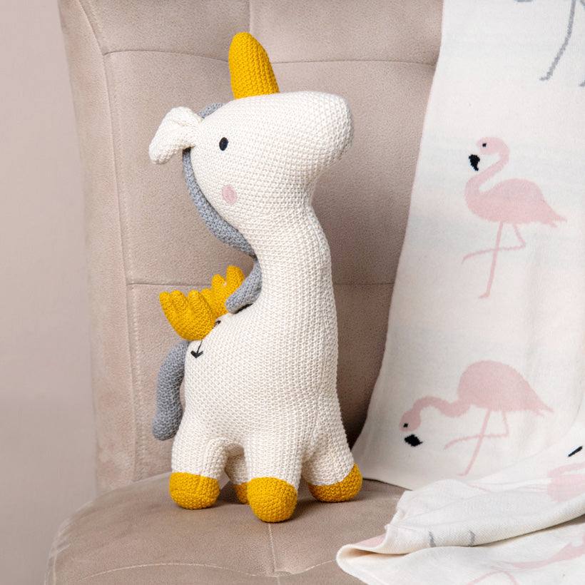 Knitted Soft Toy - Cream Unicorn - Image 4