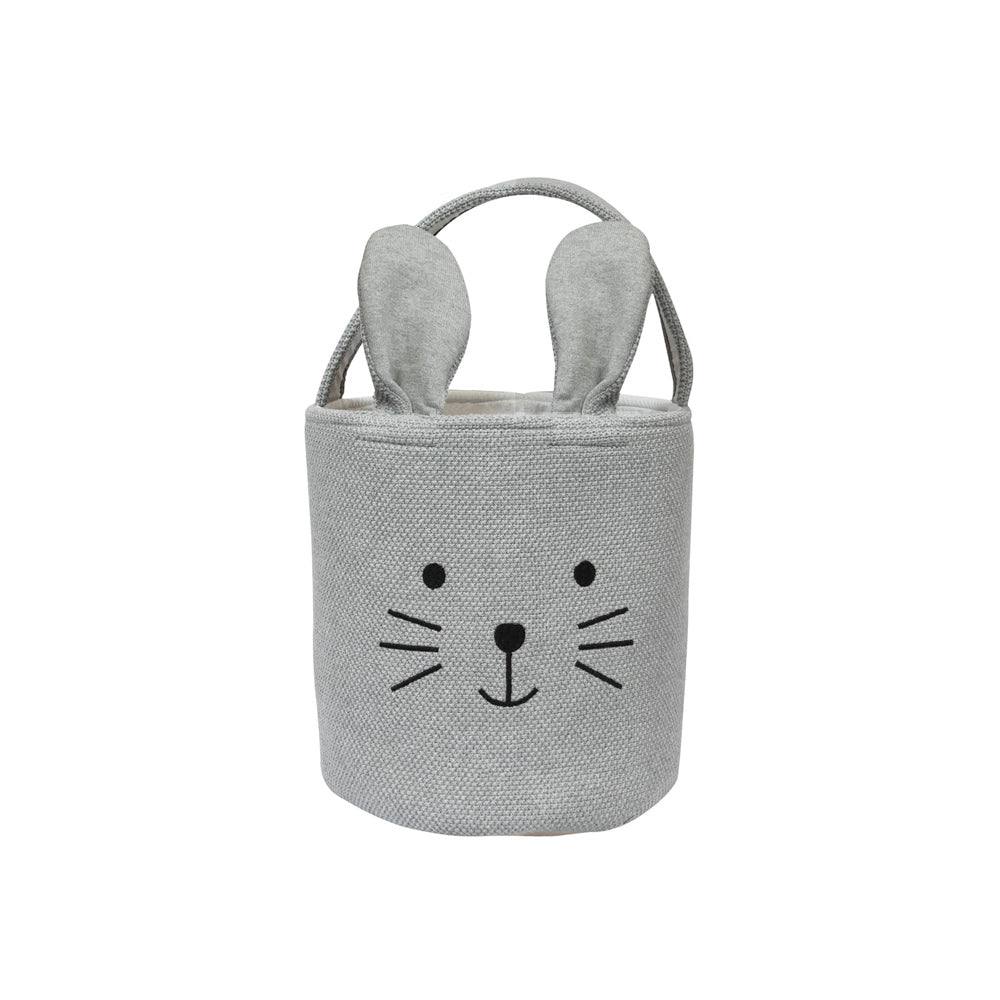 Knitted Storage Basket - Grey Bunny - Image 6