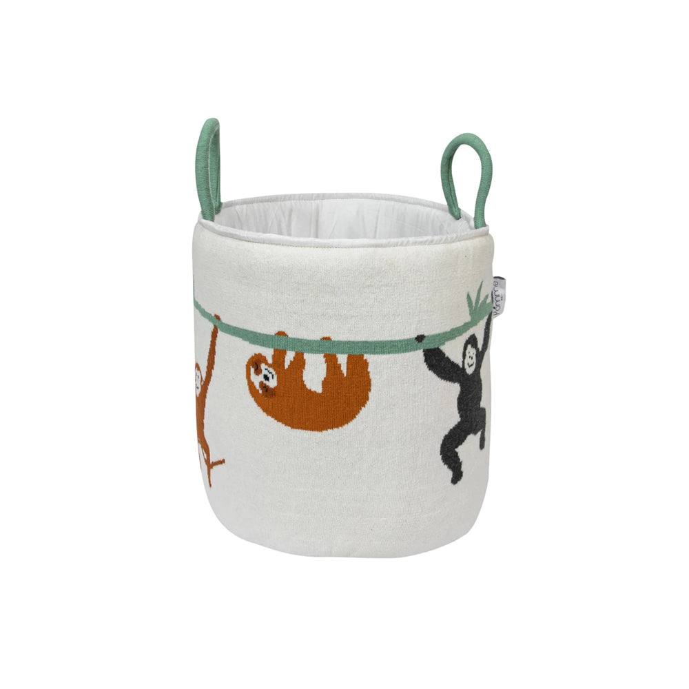 Knitted Storage Basket - Monkey Safari - Image 3