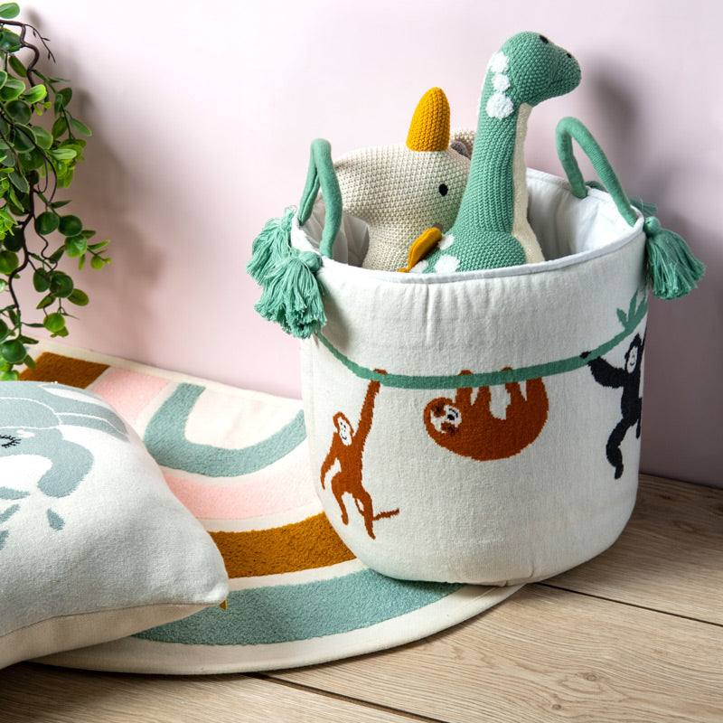 Knitted Storage Basket - Monkey Safari - Image 4